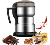 spice grinder electric, 400W spice blender All Stainless Steel Body,grinder for kitchen 200g Portable & Compact, high speed crushing, for Coffee Bean,Spices,Herbs,Nuts,Grains,Seeds etc