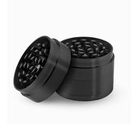 Spice Grinder, Herb Grinder for Dry Herbs, Metal Premium Magnetic Grinder, Aluminum Portable Grinder for Dry Herbs and Spices - 60mm (Black)