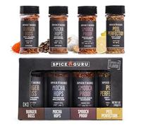 Spice Guru Grill Seasoning Gift Set - 4 Flavor BBQ Seasonings and Rubs - Christmas Gifts for Men Who Cook - BBQ Rub Gift Set - Christmas Grilling Gifts for Men - Gifts for Dad - Gifts for Him