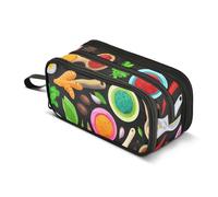 Spice Herb Red Black Pencil Case Large Capacity Pencil Pouch with 3 Compartment Portable Aesthetic Pen Bag Holder Box Organizer School Supplies for Teens Girls Boys Men Women Adult