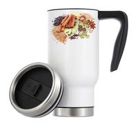 Spice India Cooking Taste Vacuum Insulated Thermal Travel Coffee Mug 480ml White