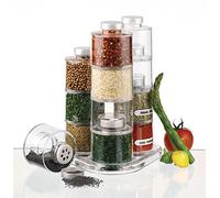 Spice Jar Bottle Tower Carousel Clear Acrylic Rack Container Storage