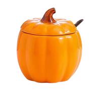 Spice Jar, Halloween Pumpkin Shape, Spice Jar Lid, 400 ml Storage Pot with Spoon, Cute Food Container for Kitchen, Coffee, Tea, Leaves, Sugar, Snacks, Soup