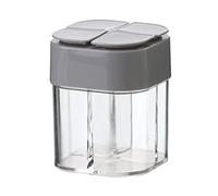 Spice Jars 4 in 1 Transparent Spice Shaker with Adjustable Holes Salt Pepper Storage Container Grey Summer Home Use