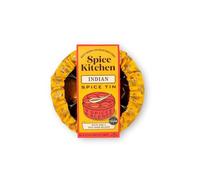Spice Kitchen Indian Spice Tin, 9 Premium Indian Cooking Spices with Award-Winning Garam Masala and Hand Sewn Silk Sari Cover