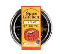 Spice Kitchen Premium Indian Spice Collection, Spice Tin with 9 Cooking Spices including Award-Winning Garam Masala, Stainless Steel storage tin, Indian recipe booklet and Spice serving spoon
