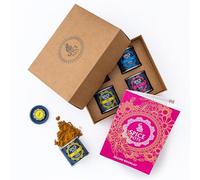 Spice Pots Curry Making Gift Set - 4 x 40g Indian Spice Blends (Korma, Bhuna, Goan, Tandoori) with Cookbook - Vegetarian Curry Powder Kit - Authentic Indian Spices - Food Gifts for Men & Women