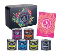 Spice Pots Indian Spice Box Gift Set - 5 x 40g Spice Blends, 35-Recipe Indian Cookbook & Chef’s Candle | Divorce Gift or New Beginnings Gift for Women & Men