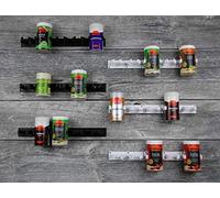 Spice rack cupboard door - Spice gripper clips - Organizer clip for sticking, 6 strips for 30 spices