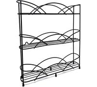 Spice Rack Freestanding 3 Tier Black Countertop Organiser Holds 21 Jars 33.5cm