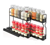 Spice Rack Organizer, 2-Tier Pull Out Seasoning Rack for Cabinet