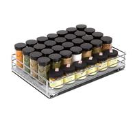 Spice Rack Organizer for Cabinet, Heavy Duty-5 Year Limited Warranty- Pull Out Spice Rack - Chrome 14-3/8"Wx 10-3/8"D x 2-1/8” H for Kitchen Cabinets and Pantry Closet, Fits Spices, Sauces, Cans etc.