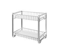 Spice Rack Organizer for Cabinet Silver, White