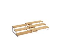 Spice Rack, Set of 2 Cabinet Shelf Organisers, Natural + White