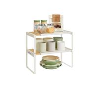 Spice rack set with extendable and stackable organiser shelves, 2