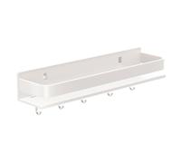 Spice Rack Wall Mount Organizer with Hooks, Adhesive Stainless Steel Storage Shelf for Kitchen and Bathroom, 50cm/19.7in, Easy Installation and Space-Saving