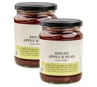 Spiced Apple & Pear Chutney, Rich & Caramelised with Bramley Apples & Pears, Black Treacle & Spices, Made in UK - 2 x 320g Jars (640g)