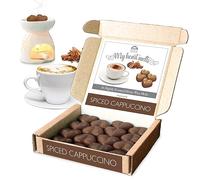 Spiced Cappuccino Wax Melts - 16 x 5g Strong Cappuccino Fragrance Wax Melts in an Elegant Presentation Gift Box Spotless Leopard Scented Candles Gift - Made in UK