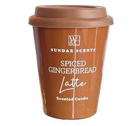 Spiced Gingerbread Latte Scented Candle in Reusable Cup - Warm Festive Aroma, Long-Lasting Christmas Fragrance, Cozy Home Décor Gift