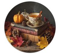 Spiced Tea, Books, Pumpkin Leaves, Pine Cones Rätsel Für Erwachsene || Familienspaß-Puzzles 1000pcs (67.5x67.5cm) Erwachsene