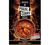 SPICENTICE Hot Phaal Curry Powder Recipe Kit (Serves 4) - 100% Natural Hand Blended Spice with Naga Ghost Chilli Pepper - Restaurant Style - Made in UK (1 Pack)