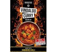 Spicentice Hot Vindaloo Curry Powder Recipe Kit - 1 Pack (Serves 4) - 100% Natural, Hand Blended Spice made with Habanero Chilli - Made in UK