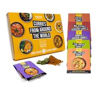 SPICENTICE World Curry Kit - Spice Gift Set with Easy-to-Follow Recipes - 6 x Authentic 100% Natural Spice Powder - Each Serves 4 - Mild & Medium Curry Spices - Food Cooking Gift for Men & Women