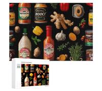 Spices And Hot Sauces Puzzle Wood Jigsaw Puzzles 300 PCS