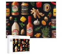 Spices And Hot Sauces Puzzle Wood Jigsaw Puzzles 500 PCS