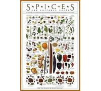 Spices & Culinary Herbs Cooking Guide Chart Poster Restaurant Seasonings Print Wall Art Decor Metal Sign Poster 8x12 inches