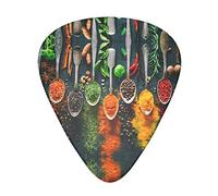 Spices Guitar Picks 12 Pack Set Guitar Gift for Bass Picks Acoustic Guitars Plectrums with Clear Storage Box