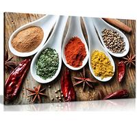 Spices On Table Food Kitchen Canvas Wall Art Picture Print (30x20in)