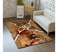 Spices Pattern Rug Herbs Fries Tableware Kitchen Mat Home Entrance Doormat Bedroom Living Room Floor Decoration Carpet Hallway Bathroom Anti-Slip Rug Kids Crawl Play Mat (Colorful 1,120x180 cm)