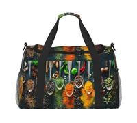 Spices Print Duffel Bag for Travel Weekender Overnight Carry On Bag Women Men Gym Luggage Bag Carry on