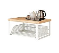 Spices Rack Organizer for Countertop with Drawer and Basket, Coffee Bar Station Organizer, Multi-Purpose Desk Organizers, Bathroom Counter Organizers, Multifunctional Countertop Rack for Kitchen