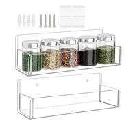 Spices Rack Wall Mount | Acrylic Spices Rack - Shelves Clear Acrylic Organizer for Storage Apartment Cooking Space Cabinet Door Pantry Food Prep Area Condiment Station