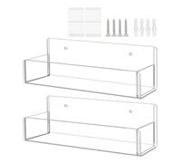 Spices Rack Wall Mount, Clear Acrylic Seasoning Shelves, 6x2.9x2.8 inches, 2 Piece Organizer Storage Solution, Condiment Station, Pantry Kitchen Storage for Cabinet Door, Cooking Space, Food Prep