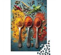 Spices Spoon Trio 1000 Piece Jigsaw Puzzle Paper for Adults Culinary Kitchen Scene Puzzle Game for Family Relaxation Gift 38x26cm/1000pcs