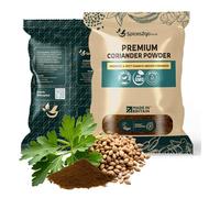 Spices2Go Aromatic Coriander - Premium Ground Coriander Powder (Dhana Dhania Powder) 100% Pure, GMO-Free, Gluten-Free, Long Shelf Life, Enhancing Organic Flavour Aroma and Colour (100G)