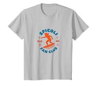 Spicoli Fan Club: Retro Surf Enthusiast Nostalgia T-Shirt, Kids, Silver, 2 Years