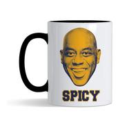 Spicy Ainsley Harriott Mug - 11 oz Ceramic Coffee Mug for Men (Black Inside and Handle)