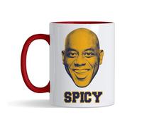 Spicy Ainsley Harriott Mug - 11 oz Ceramic Coffee Mug for Men (Red Inside and Handle)