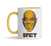 Spicy Ainsley Harriott Mug - 11 oz Ceramic Coffee Mug for Men (Yellow Inside and Handle)