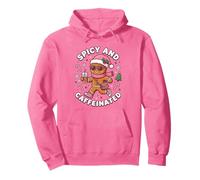 Spicy and Caffeinated Cozy pink Gingerbread Xmas Girl Coffee Pullover Hoodie