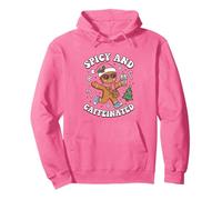 Spicy and Caffeinated Leopard Cozy Gingerbread Xmas Coffee Pullover Hoodie
