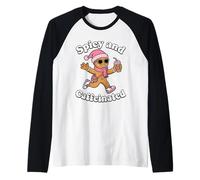 Spicy and Caffeinated Leopard Cozy Gingerbread Xmas Coffee Raglan Baseball Tee