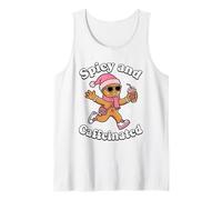 Spicy and Caffeinated Leopard Cozy Gingerbread Xmas Coffee Tank Top