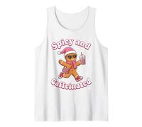 Spicy and Caffeinated Leopard Cozy Gingerbread Xmas Coffee Tank Top
