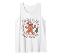 Spicy and Caffeinated Leopard Cozy Gingerbread Xmas Coffee Tank Top