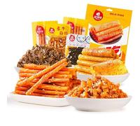 Spicy bar snack gift package,small gluten,mala latiao, spicy chips,Healthy convenient snacks,Fast food,dried beans,Konjac cool,snack food,delicious Chinese snacks gift (8packs(180g）)